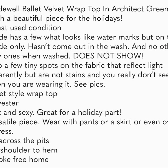 Madewell Ballet Velvet Wrap Top In Architect Green - Picture 14 of 14